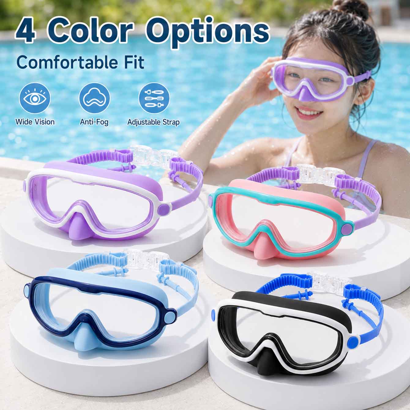 High Definition Anti-Fog Kids  - Swimming Goggles Anti Fog ulasan dan harga